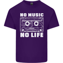 No Music No Life Retro Audio Cassette Mens Cotton T-Shirt Tee Top Purple