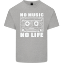 No Music No Life Retro Audio Cassette Mens Cotton T-Shirt Tee Top Sports Grey