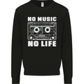 No Music No Life Retro Audio Cassette Mens Sweatshirt Jumper Black