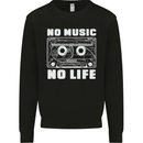 No Music No Life Retro Audio Cassette Mens Sweatshirt Jumper Black