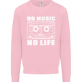 No Music No Life Retro Audio Cassette Mens Sweatshirt Jumper Light Pink