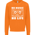 No Music No Life Retro Audio Cassette Mens Sweatshirt Jumper Orange