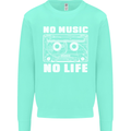 No Music No Life Retro Audio Cassette Mens Sweatshirt Jumper Peppermint