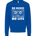 No Music No Life Retro Audio Cassette Mens Sweatshirt Jumper Royal Blue