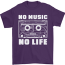 No Music No Life Retro Audio Cassette Mens T-Shirt 100% Cotton Purple