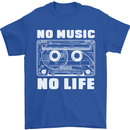 No Music No Life Retro Audio Cassette Mens T-Shirt 100% Cotton Royal Blue