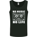 No Music No Life Retro Audio Cassette Mens Vest Tank Top Black