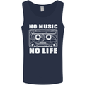 No Music No Life Retro Audio Cassette Mens Vest Tank Top Navy Blue