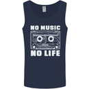 No Music No Life Retro Audio Cassette Mens Vest Tank Top Navy Blue