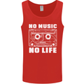 No Music No Life Retro Audio Cassette Mens Vest Tank Top Red