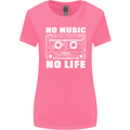 No Music No Life Retro Audio Cassette Womens Wider Cut T-Shirt Azalea