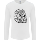 No Pain No Gain Devil Skull Gym Training Mens Long Sleeve T-Shirt White