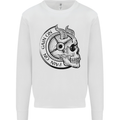 No Pain No Gain Devil Skull Gym Training Mens Sweatshirt Jumper White