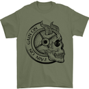 No Pain No Gain Devil Skull Gym Training Mens T-Shirt 100% Cotton Military Green