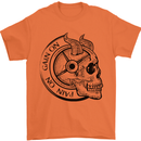 No Pain No Gain Devil Skull Gym Training Mens T-Shirt 100% Cotton Orange