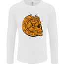 No Pain No Gain Devil Skull Training Gym Mens Long Sleeve T-Shirt White