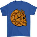 No Pain No Gain Devil Skull Training Gym Mens T-Shirt 100% Cotton Royal Blue
