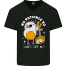 No Patience Anger Management Bird Funny Mens V-Neck Cotton T-Shirt Black