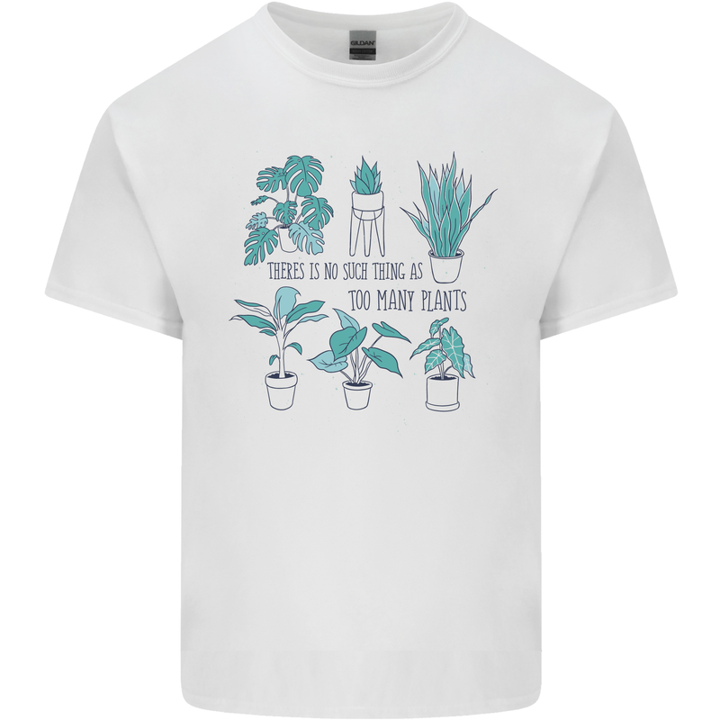 No Such Thing as Too Many Plants Funny Kids T-Shirt Childrens White