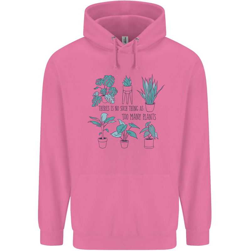 No Such Thing as Too Many Plants Funny Mens 80% Cotton Hoodie Azelea