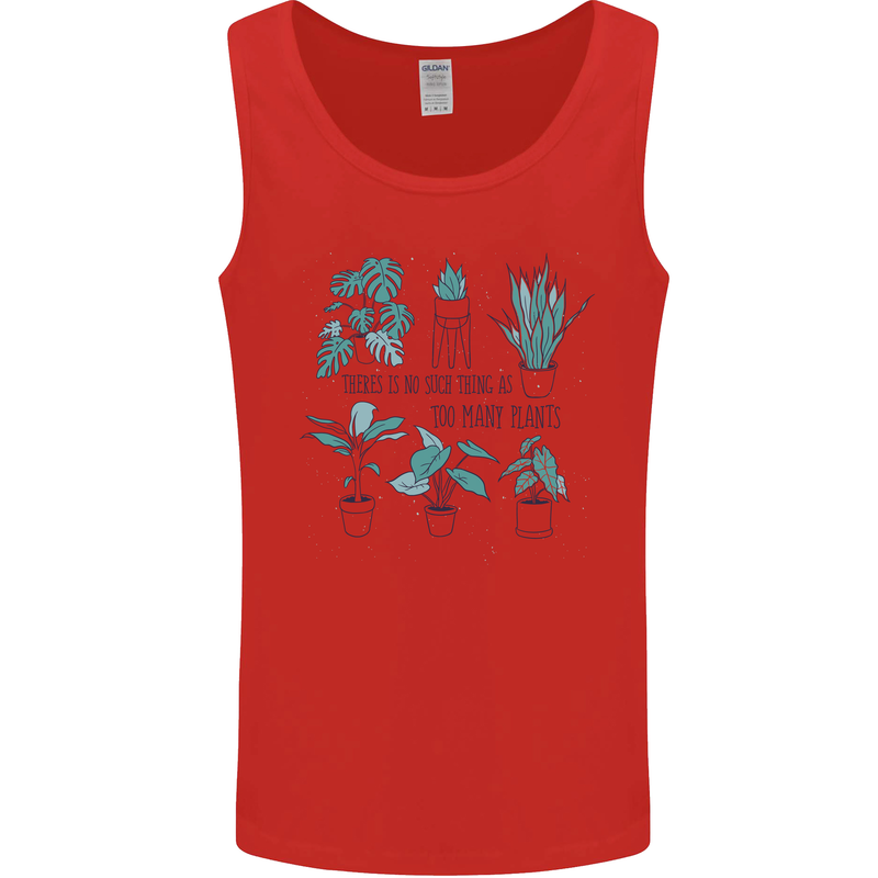 No Such Thing as Too Many Plants Funny Mens Vest Tank Top Red
