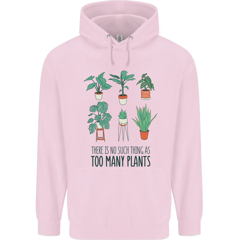 No Such Thing as Too Many Plants Gardening Mens 80% Cotton Hoodie Light Pink