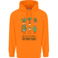 No Such Thing as Too Many Plants Gardening Mens 80% Cotton Hoodie Orange