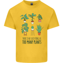 No Such Thing as Too Many Plants Gardening Mens Cotton T-Shirt Tee Top Yellow
