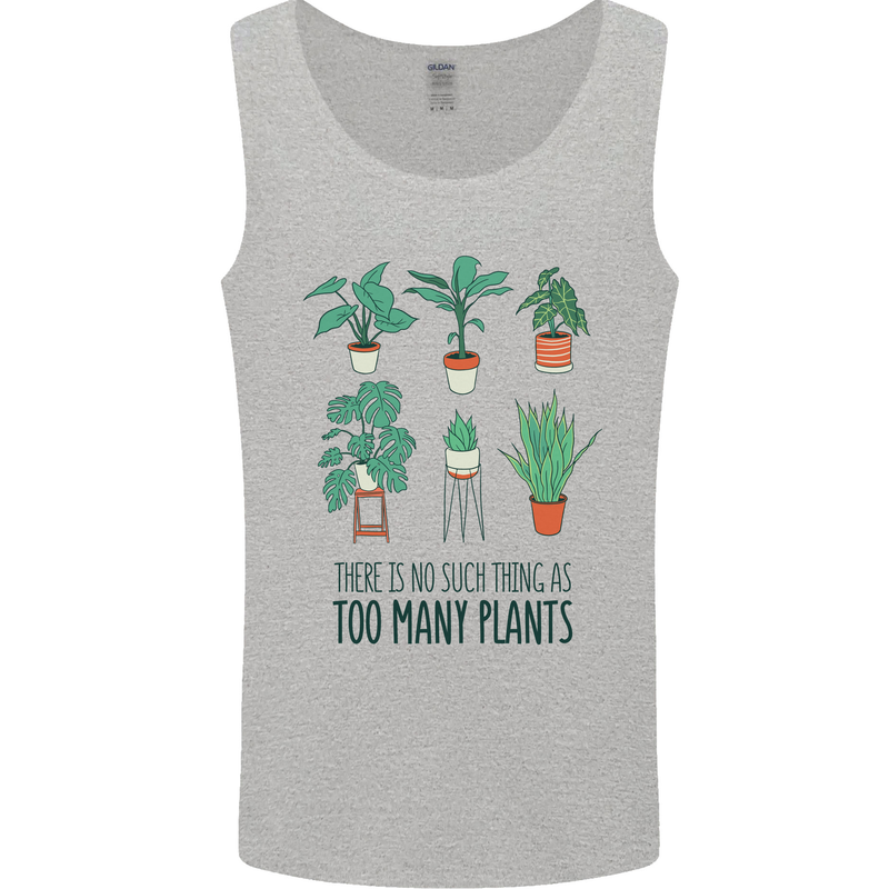 No Such Thing as Too Many Plants Gardening Mens Vest Tank Top Sports Grey