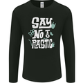 No To Plastic Climate Change Pollution Mens Long Sleeve T-Shirt Black