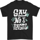 No To Plastic Climate Change Pollution Mens T-Shirt 100% Cotton Black