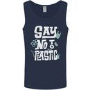 No To Plastic Climate Change Pollution Mens Vest Tank Top Navy Blue