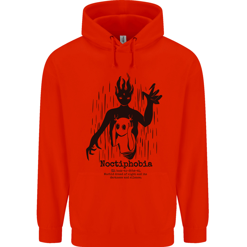 Noctiphobia Phobia of Night Halloween Childrens Kids Hoodie Bright Red