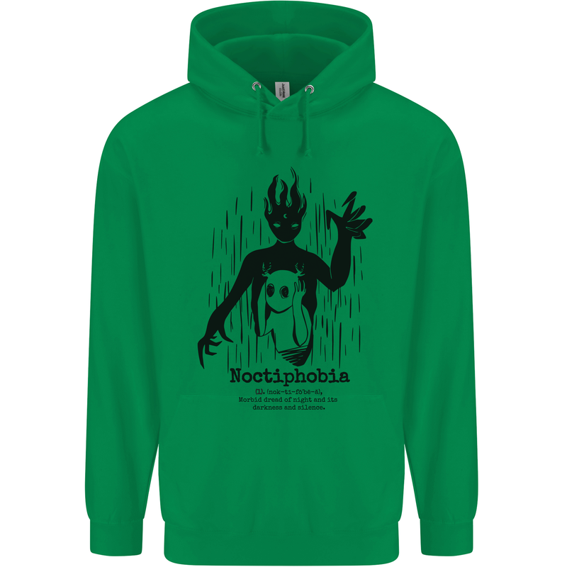 Noctiphobia Phobia of Night Halloween Childrens Kids Hoodie Irish Green