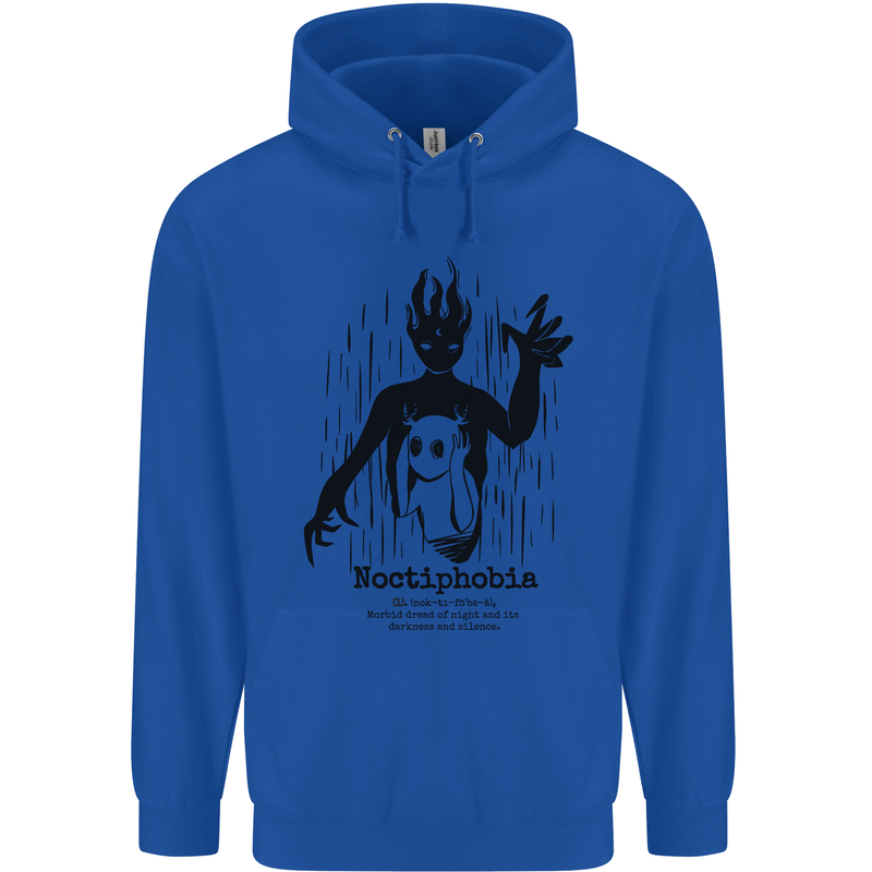 Noctiphobia Phobia of Night Halloween Childrens Kids Hoodie Royal Blue