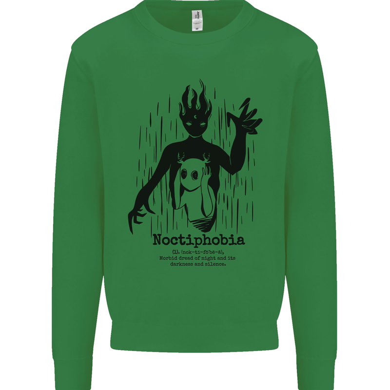 Noctiphobia Phobia of Night Halloween Kids Sweatshirt Jumper Irish Green