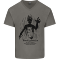 Noctiphobia Phobia of Night Halloween Mens V-Neck Cotton T-Shirt Charcoal