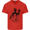 Noctiphobia Phobia of Night Halloween Mens V-Neck Cotton T-Shirt Red