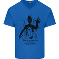 Noctiphobia Phobia of Night Halloween Mens V-Neck Cotton T-Shirt Royal Blue