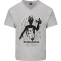 Noctiphobia Phobia of Night Halloween Mens V-Neck Cotton T-Shirt Sports Grey