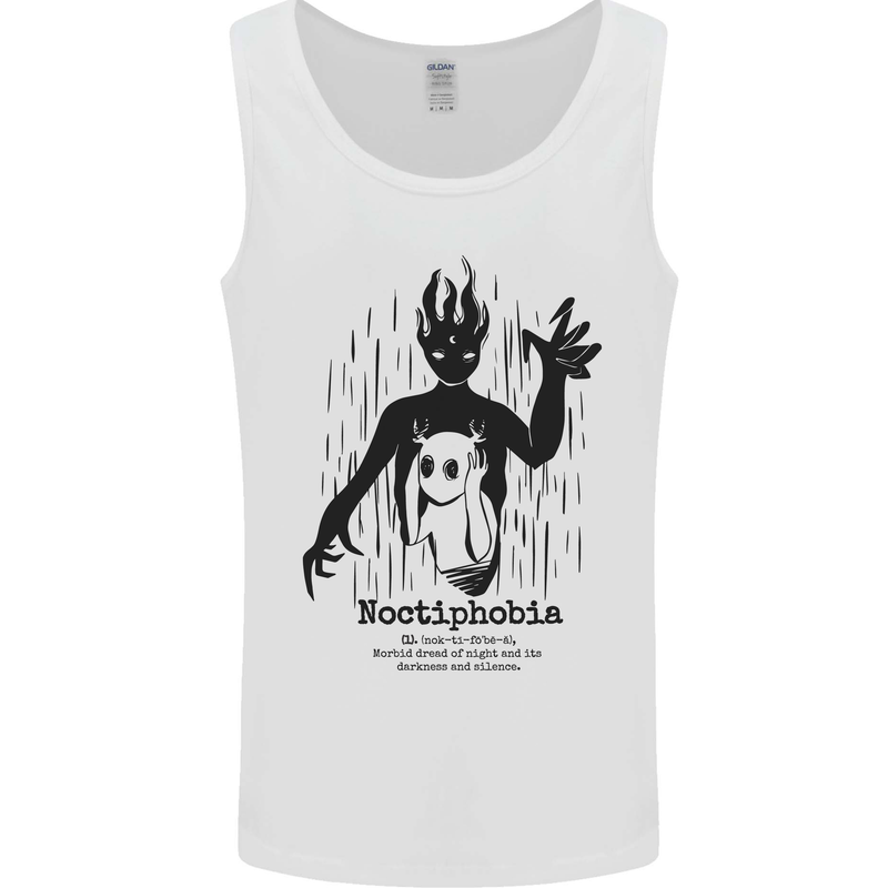 Noctiphobia Phobia of Night Halloween Mens Vest Tank Top White