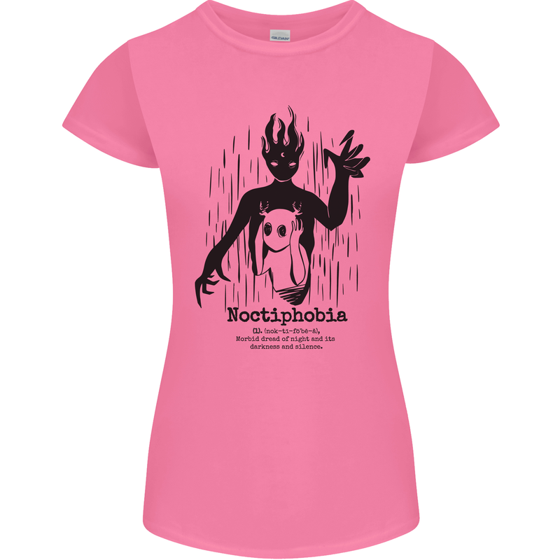 Noctiphobia Phobia of Night Halloween Womens Petite Cut T-Shirt Azalea