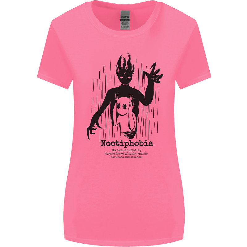 Noctiphobia Phobia of Night Halloween Womens Wider Cut T-Shirt Azalea