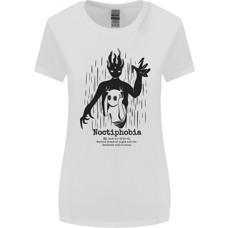 Noctiphobia Phobia of Night Halloween Womens Wider Cut T-Shirt White
