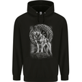 Nordic Wolf Viking Childrens Kids Hoodie Black