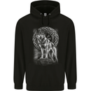 Nordic Wolf Viking Mens 80% Cotton Hoodie Black