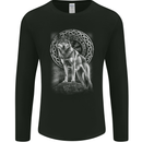 Nordic Wolf Viking Mens Long Sleeve T-Shirt Black
