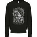 Nordic Wolf Viking Mens Sweatshirt Jumper Black