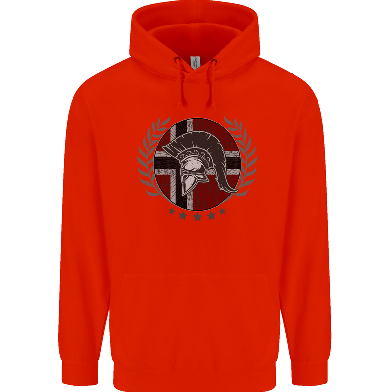 Norway Bodybuilding Flag Gym Training Spartan Childrens Kids Hoodie Bright Red