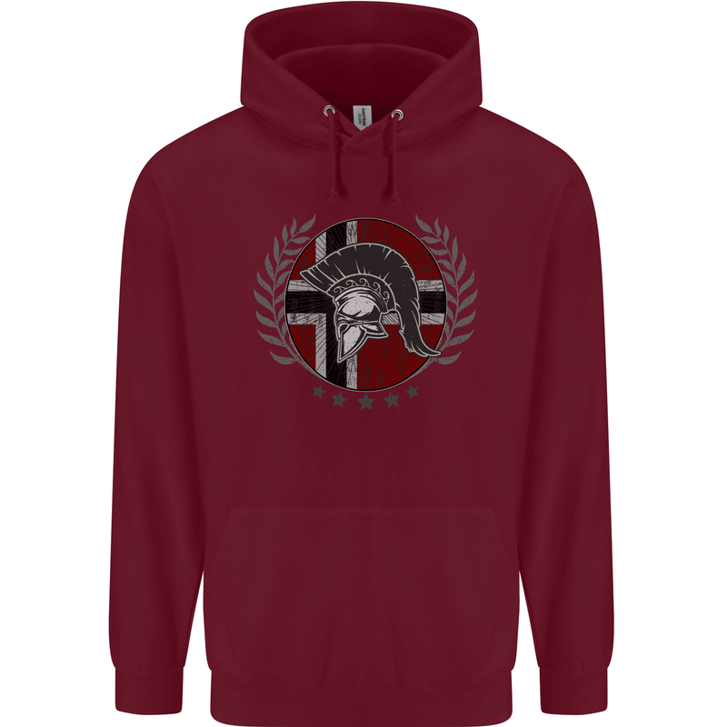 Norway Bodybuilding Flag Gym Training Spartan Childrens Kids Hoodie Maroon